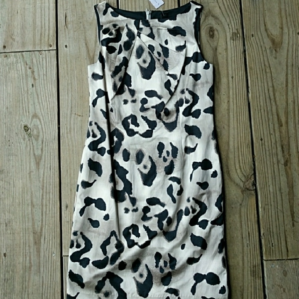 Ann Taylor Silk Blend Leopard Sheath Dress NEW